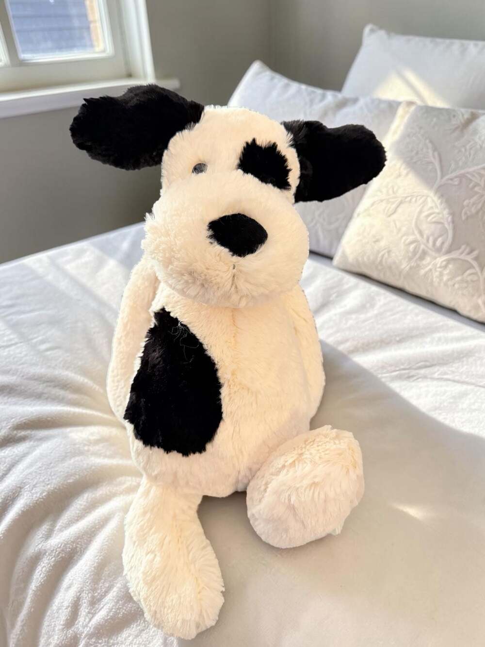 Jellycat Bashful Black and Cream Puppy Plush Stuffed Animal